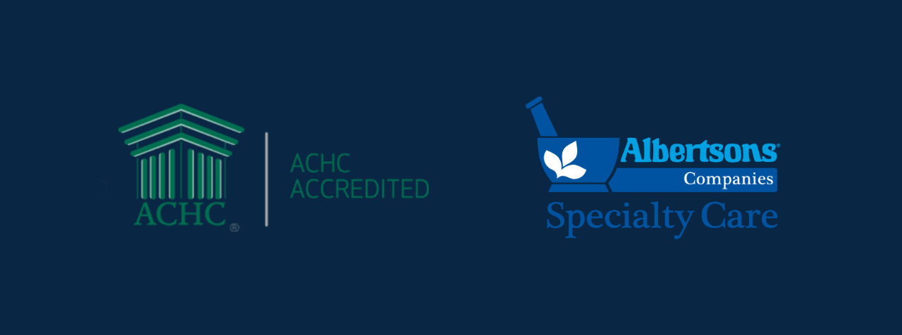Specialty Care, ACHC, URAC and MedCart logos